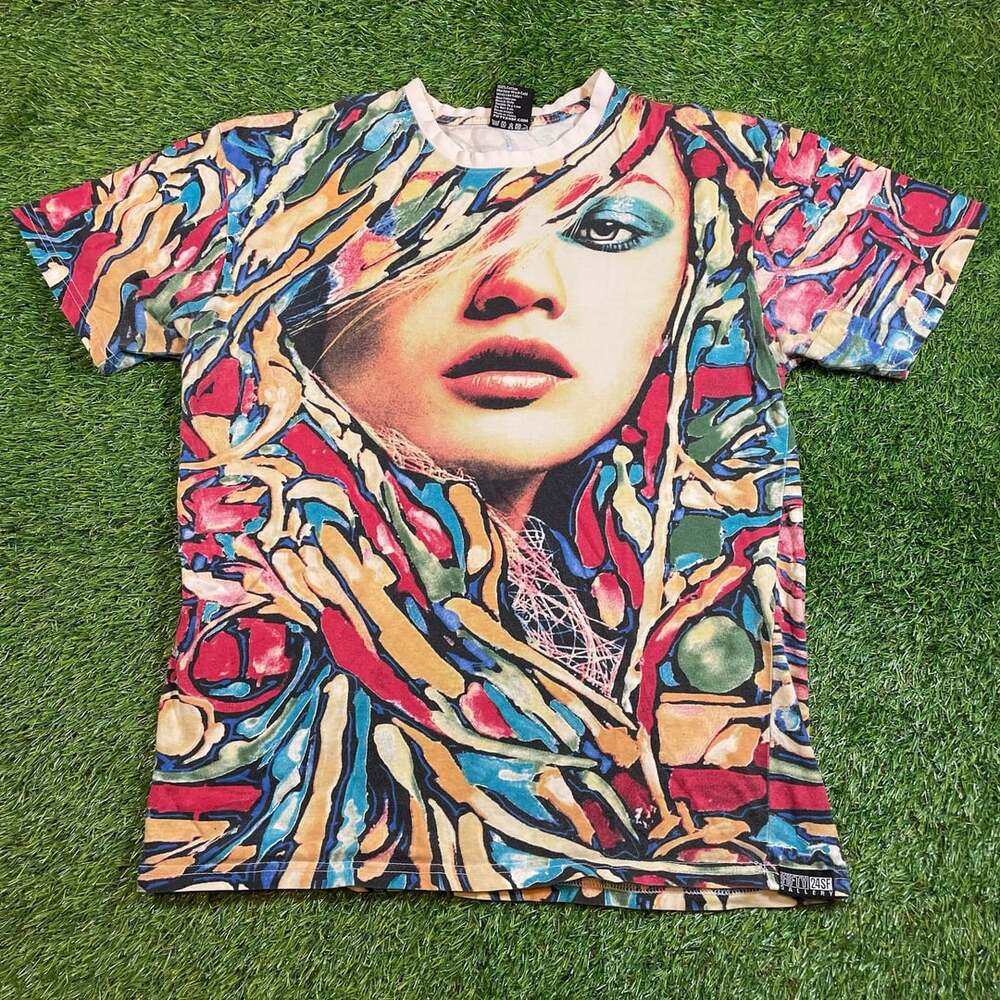 Fifty 24SF Twiggy 60s Fashion Icon All Over Print T-Shirt Adult Medium